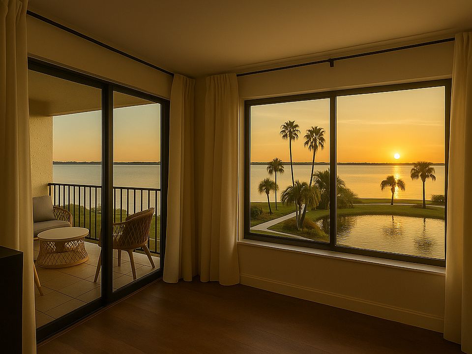 Sunset from the living room and the balcony