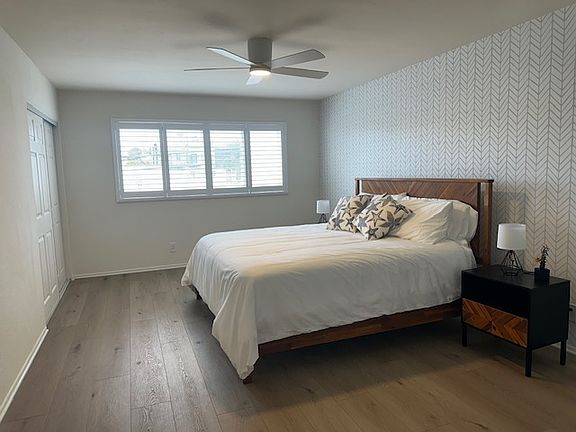 Master bedroom with 2 large closets and a King sized bed
