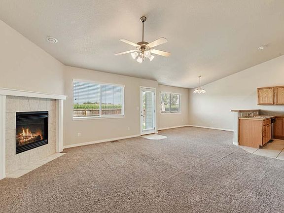 Living room, dining room, and kitchen