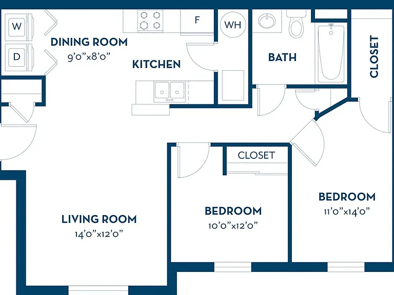 2 Bedroom | 1 Bath | 885 SF 2 Bedroom | 1 Bath | 885 SF