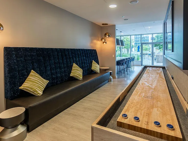 Challenge friends and guests to a game of shuffleboard