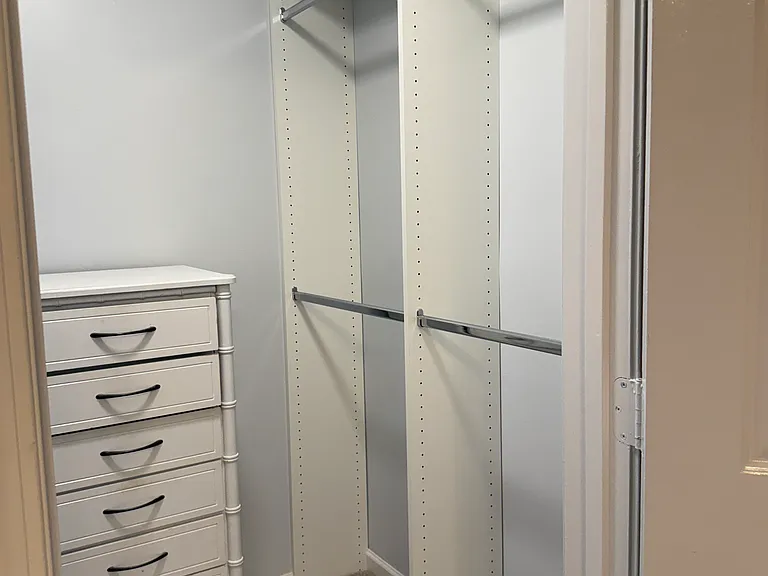 Updated closet - one side is for double hang and the other is single hang. Plus a bonus dresser.