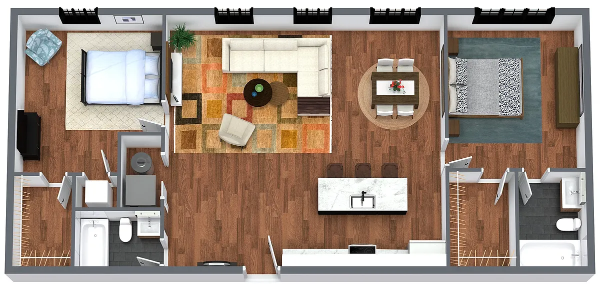 Floor plan 2 Bedroom 2 Bathroom