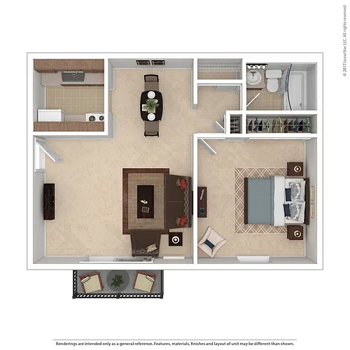 Floor plan 1 Bedroom Traditional