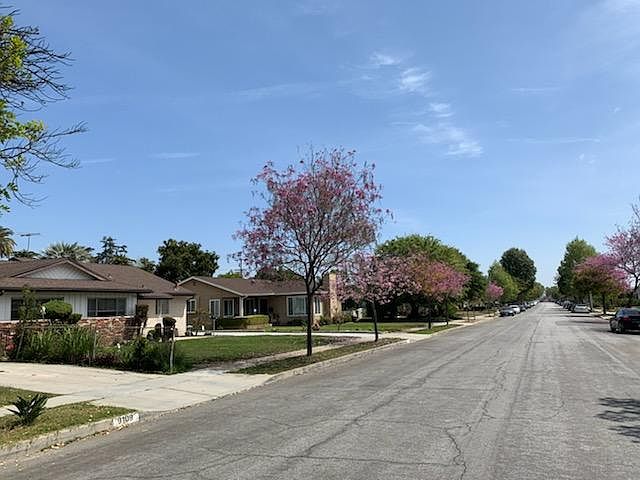 Very quiet and large residential street with ample parking.