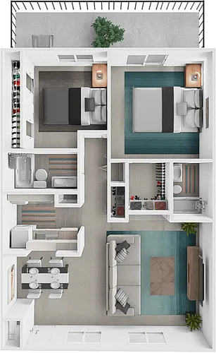 Floor plan 2 bedroom 2 bath