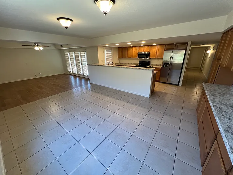 living, dining, kitchen