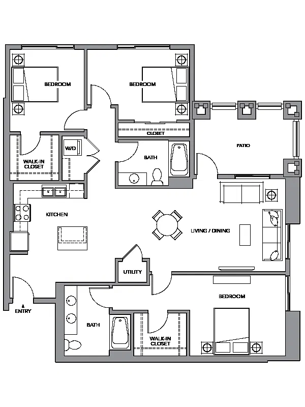 Floor plan 3F w/ Balcony