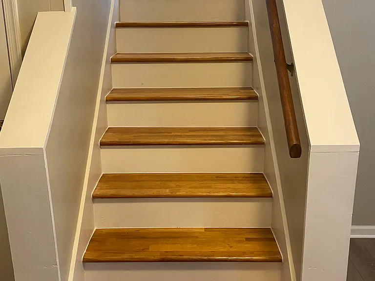 Newly refinished stairs