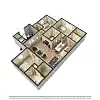 Floor plan 3 Bedroom 2 Bath