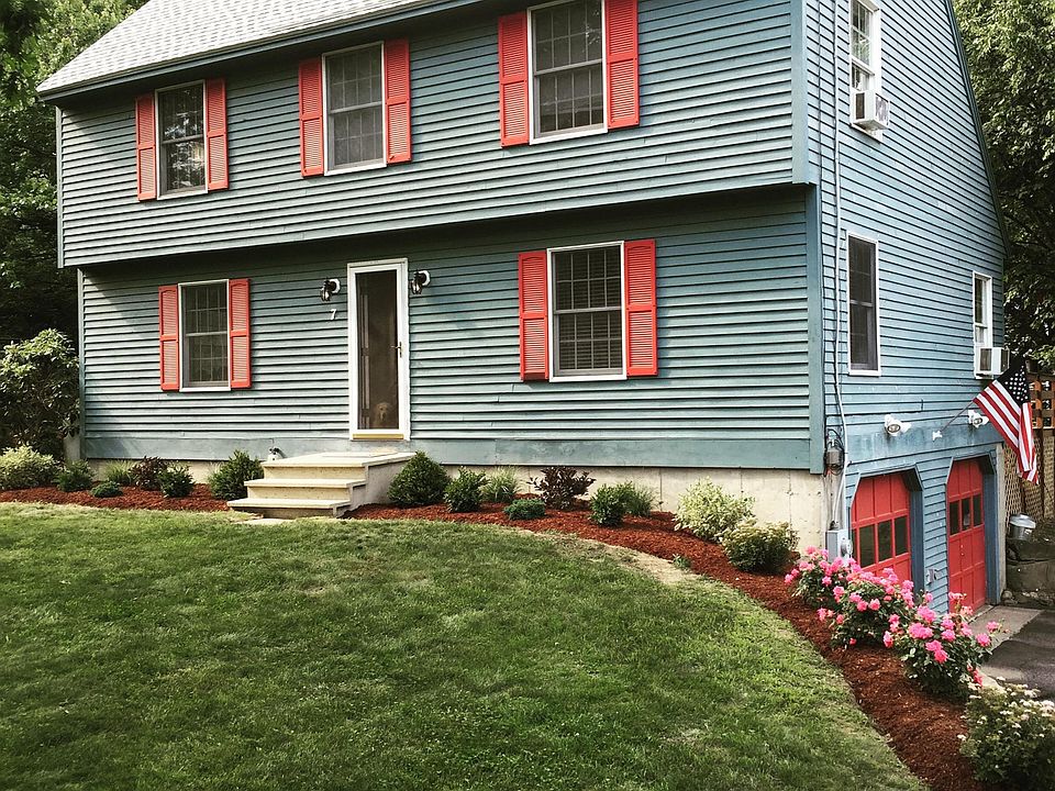 Front of Home - recent paint job (a little darker blue with black shutters)