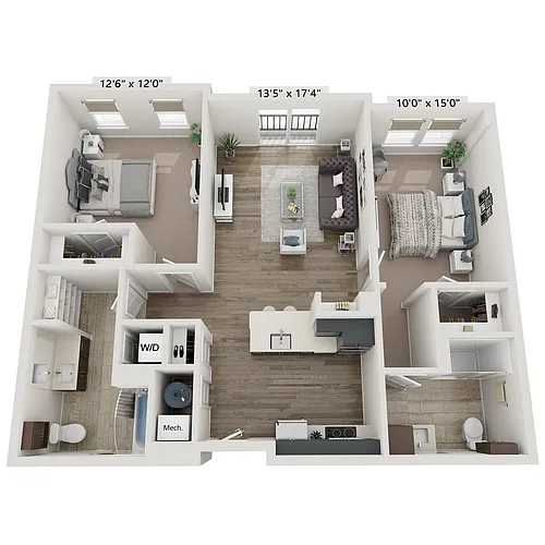 Floor plan Two Bedroom