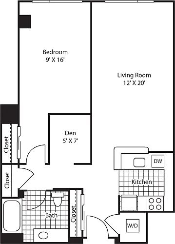 Floor plan One Bedroom 819