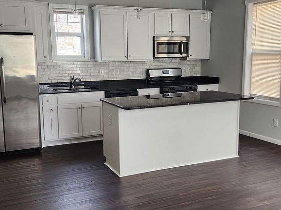 Open concept kitchen and living area