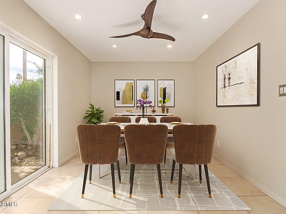 Sunny and large dining space.