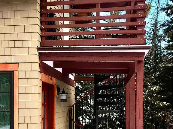 Deck and spiral staircase