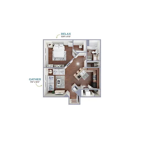 Floor plan 1 BEDROOM