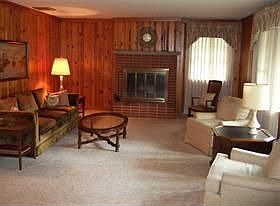 Living room with fireplace