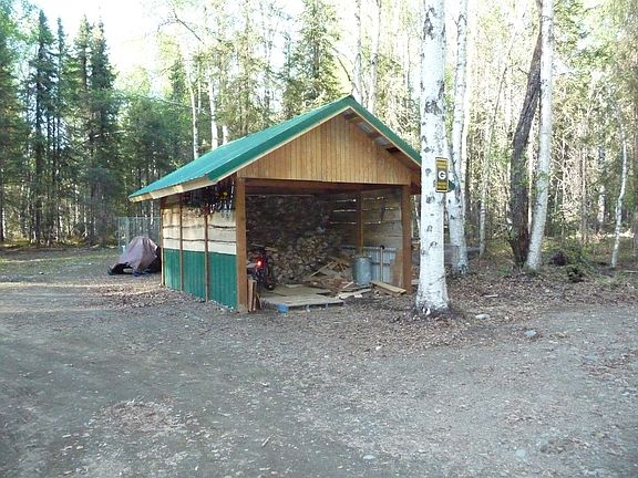 wood and storage shed