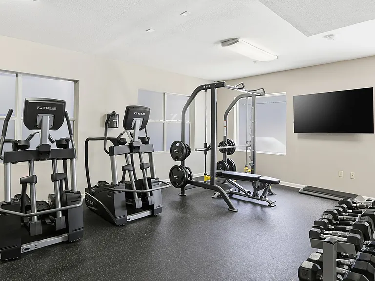 Get Your Workout Anytime in the Fully Equipped Fitness Center at Legacy Student Living