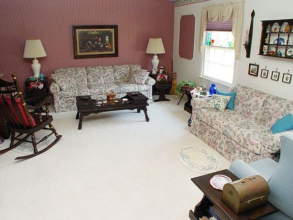 Raised living room with wall-to-wall carpeting and plenty of natural light.