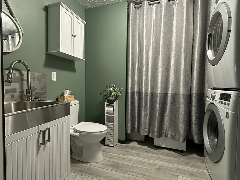 Lower-Level Bathroom and Laundry Room