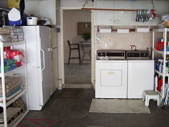 Laundry area in garage
