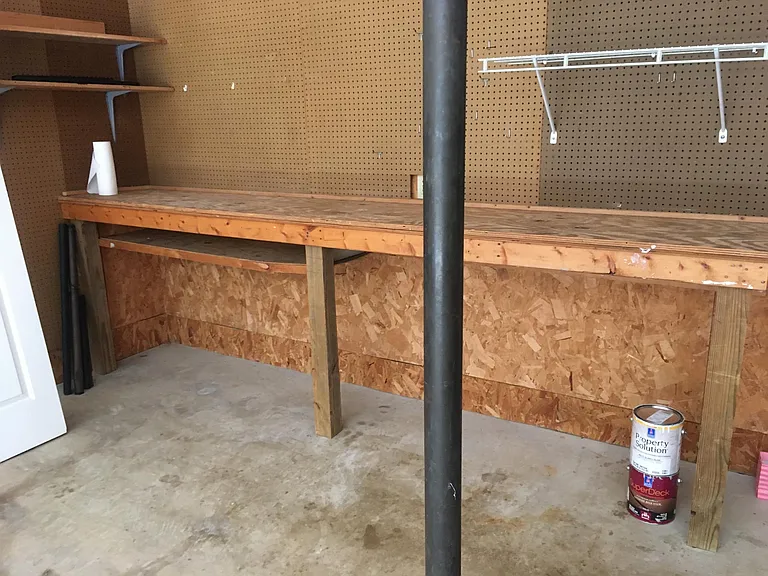 Carport/attached work bench