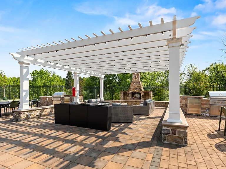 BBQ Patio Area at Heights at Glen Mills Apartments in Glen Mills, PA 19342