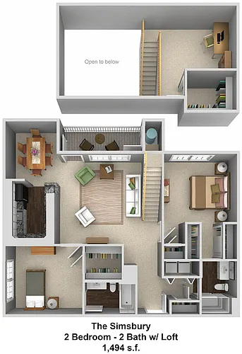 Floor plan The Simsbury - Loft Style