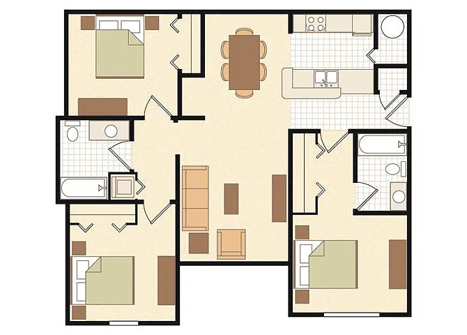 Floor plan 3 Bed/2 Bath
