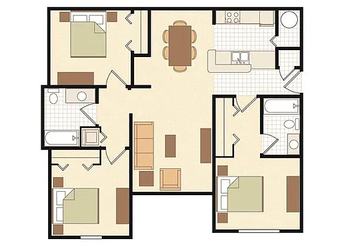Floor plan 3 Bed/2 Bath