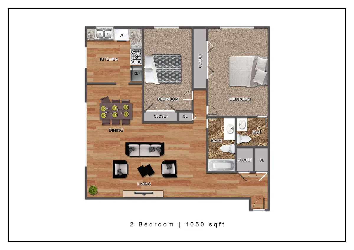 Floor plan 2 Bedroom B