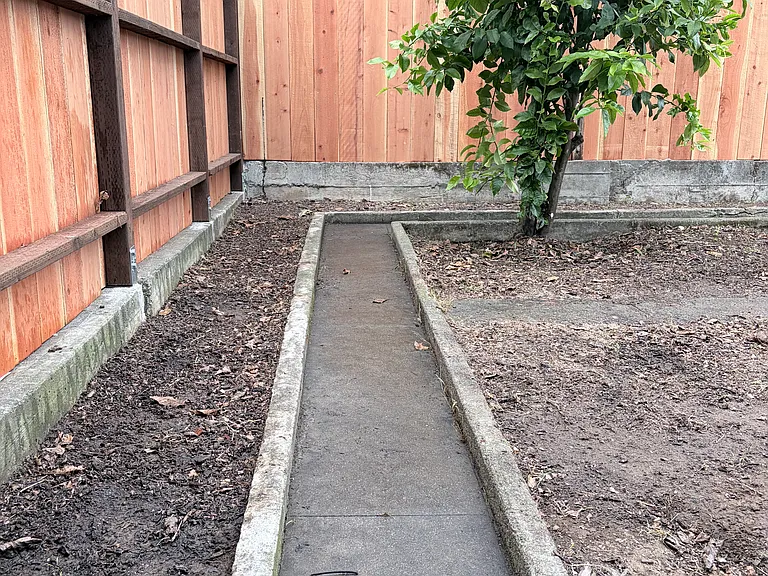 Yard with newly installed fence