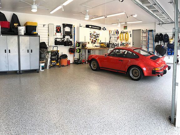 Spacious three car garage.  