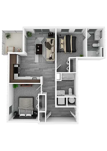 Floor plan Flats B1 - 2 Bedroom