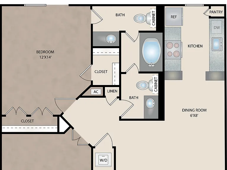 Reserve at Garden Oaks - A4 STUDY - 1.5 Beds - 1.5 Baths - 869 Sq. ft.