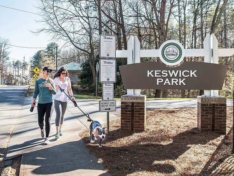 Keswick Park, with over 45 acres of recreation, is just outside our door