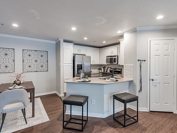 Modern shaker cabinets with stainless steel appliances