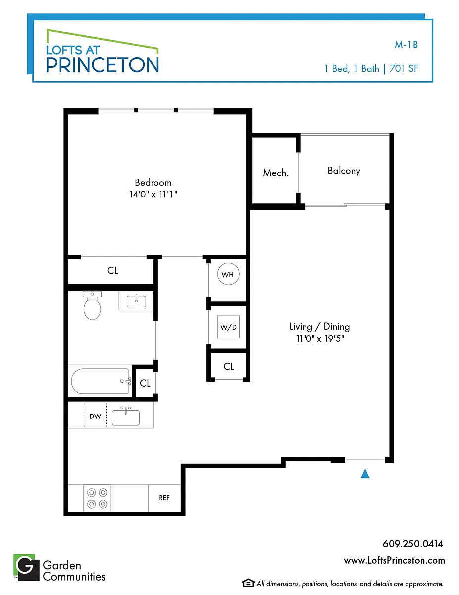 Floor plan $3.42/sq.ft. - M-1B