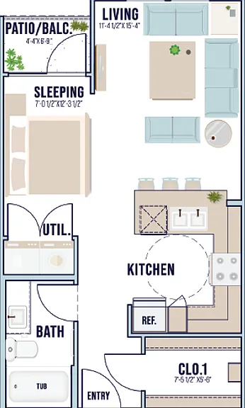 Studio | 567 sq ft Studio | 567 sq ft