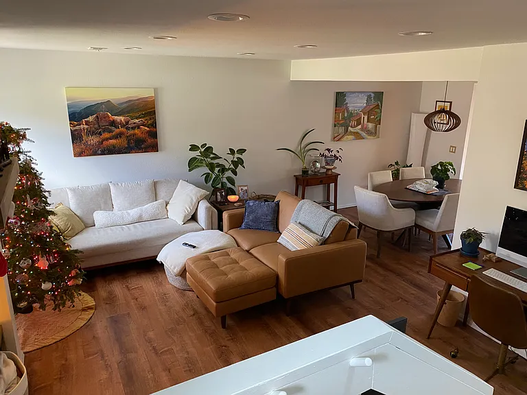 living room and dining room on bottom floor