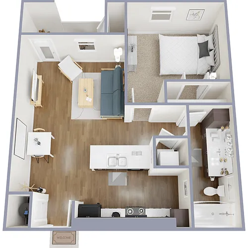 Floor plan 1 Bedroom / 1 Bath