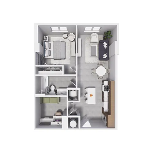 Floor plan 1x1 - 680sqft - A15D