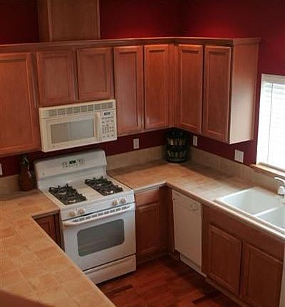 Kitchen with cermic tile counter tops 
