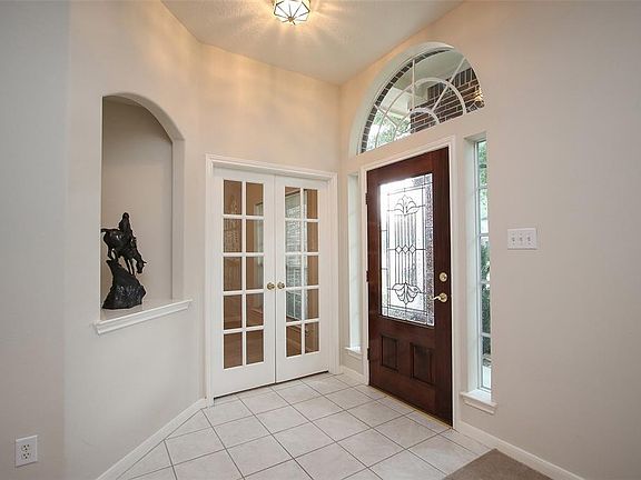 Front entry and French doors to the study
