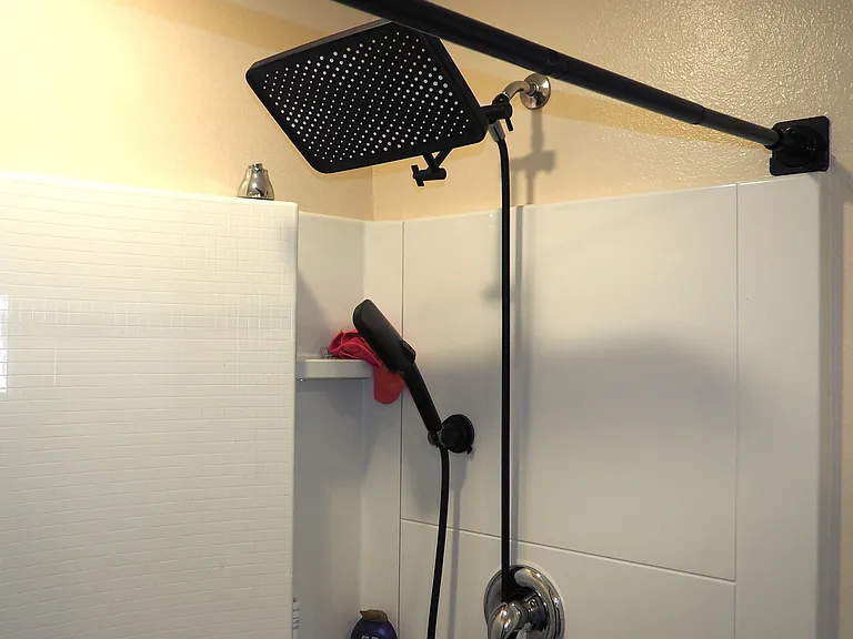 Primary bathroom, large walk in shower