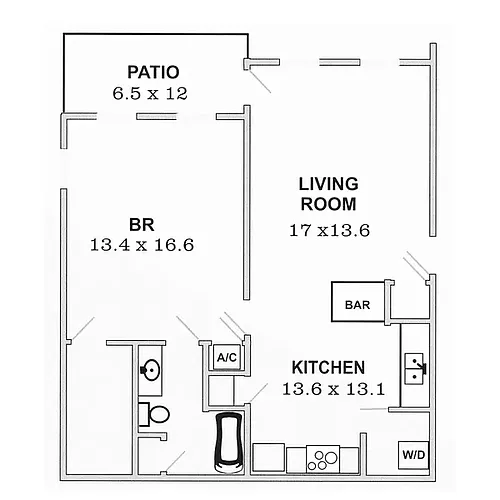 Floor plan One-Bedroom