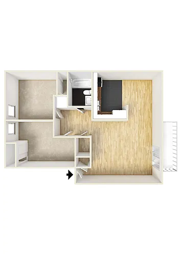 Floor plan 2-Bedroom Unfurnished