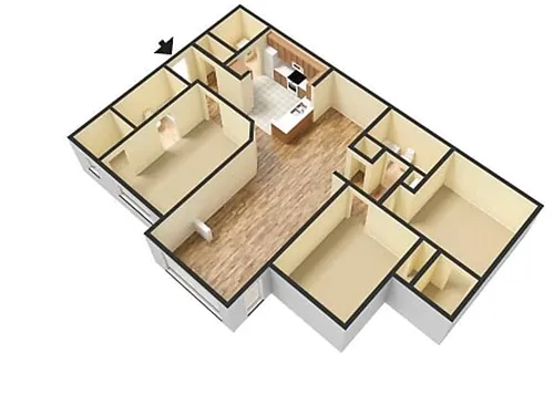 Floor plan 3 Bedroom 2 Bathroom